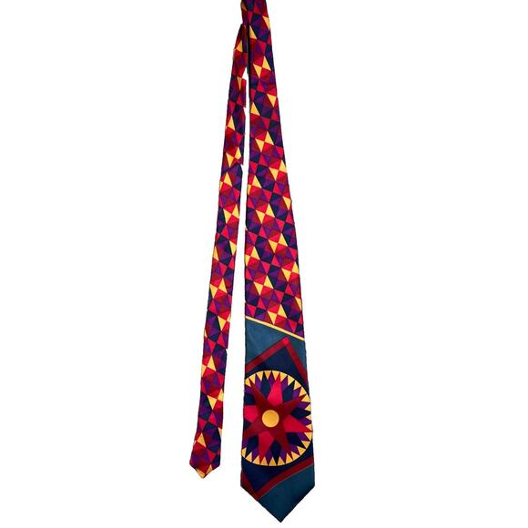 Metropolitan Museum Of Art Tie Silk Multi Color Geometric Graphic Print 4"x57" - Picture 2 of 6